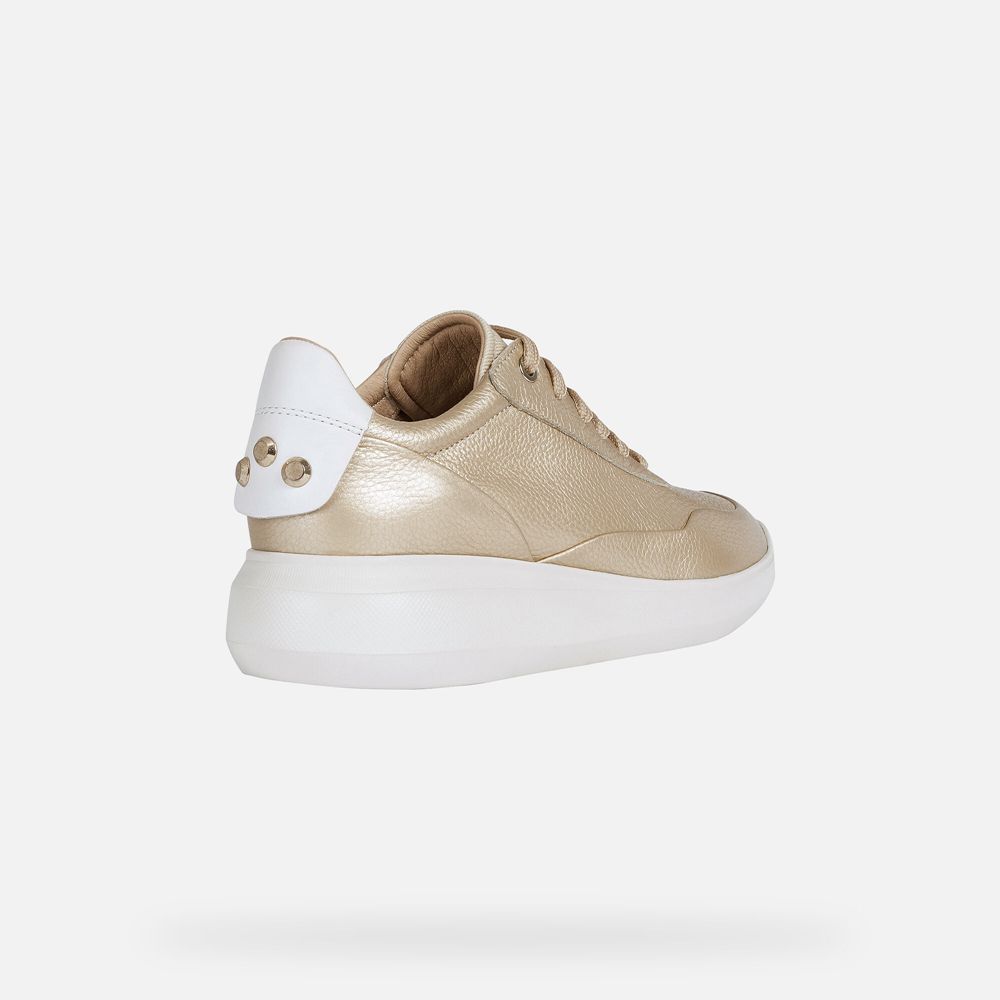 Tenis Geox Senhora Douradas/Branco - Rubidia - GTANX6794